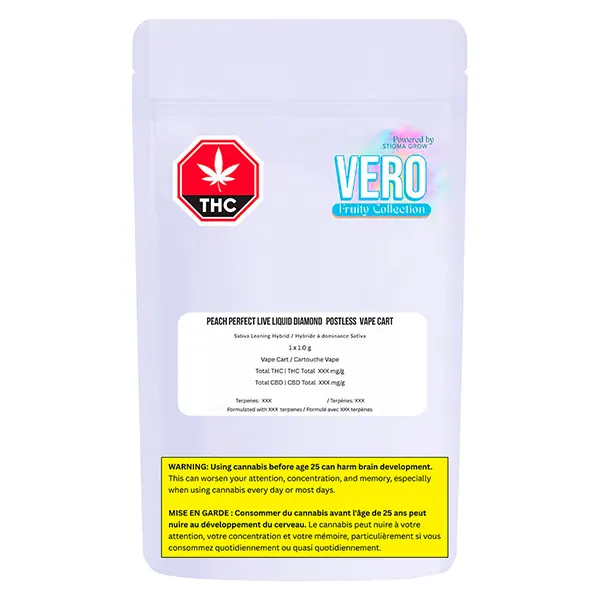 Peach Perfect Live Liquid Diamond POSTLESS Vape Cart (510 Cartridges) by VERO