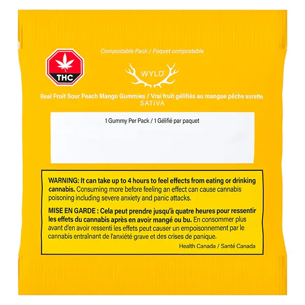 Real Fruit Sour Peach Mango Gummies SATIVA (Gummies) by WYLD