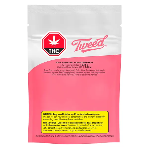 Image for Sour Raspberry Liquid Diamonds 510 Thread Cartridge, cannabis 510 cartridges by Tweed