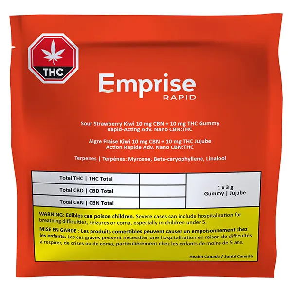 Image for Sour Strawberry Kiwi 10 CBN + 10 THC Gummy, cannabis gummies by Emprise
