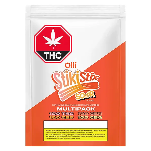 Image for 100 THC CBG CBN CBD Multipack Sour Fizzy Peach Lemonade, cannabis edibles by Stikistix