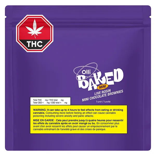 Image for 60 THC Live Rosin Mini Chocolate Brownies, cannabis edibles by Olli Brands