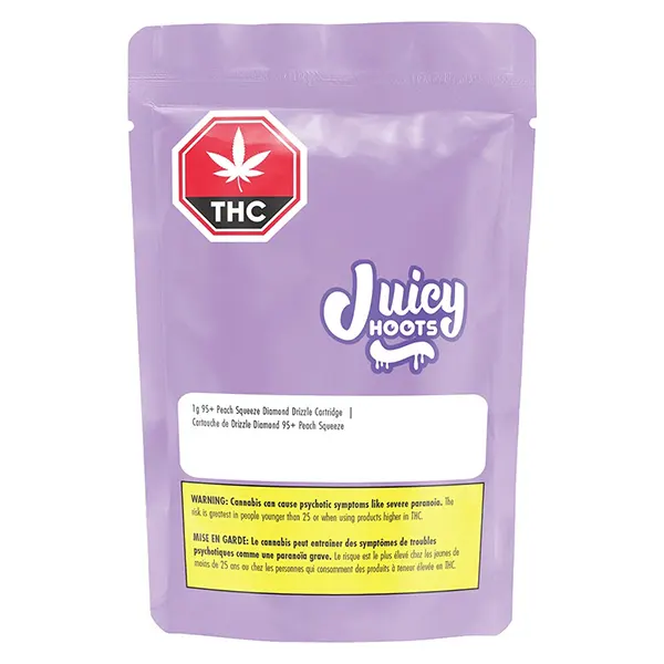 Image for 95+ Peach Squeeze Diamond Drizzle Cartridge, cannabis vapes by Juicy Hoots