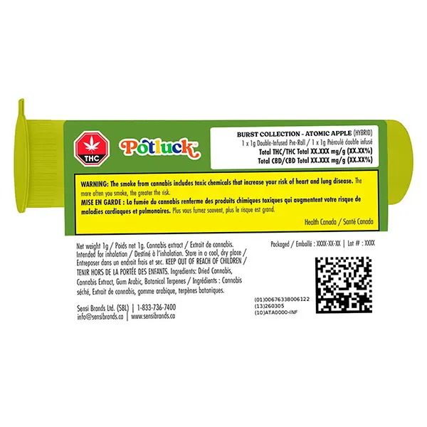 Image for Atomic Apple Infused Pre-Roll, cannabis all products by Potluck