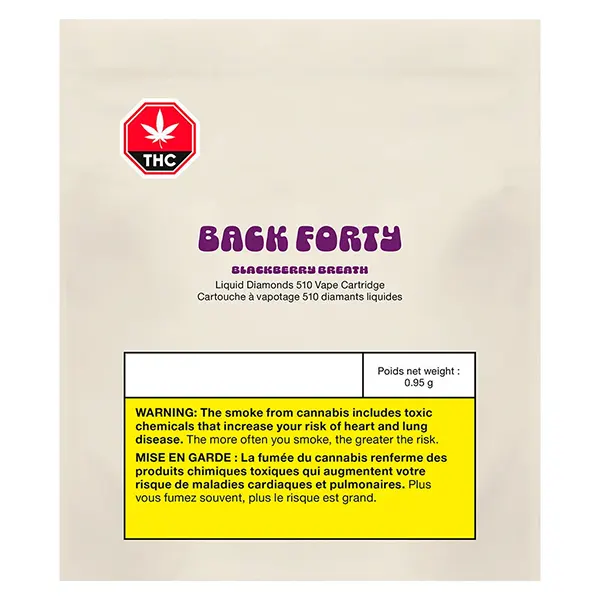 Image for Blackberry Breath Liquid Diamonds 510 Thread Cartridge, cannabis vapes by Back Forty