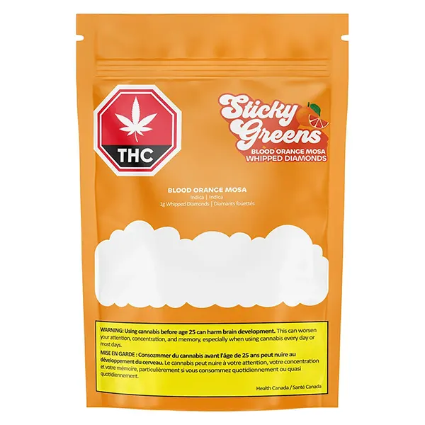Image for Blood Orange Mosa Whipped Diamonds, cannabis concentrates by Sticky Greens