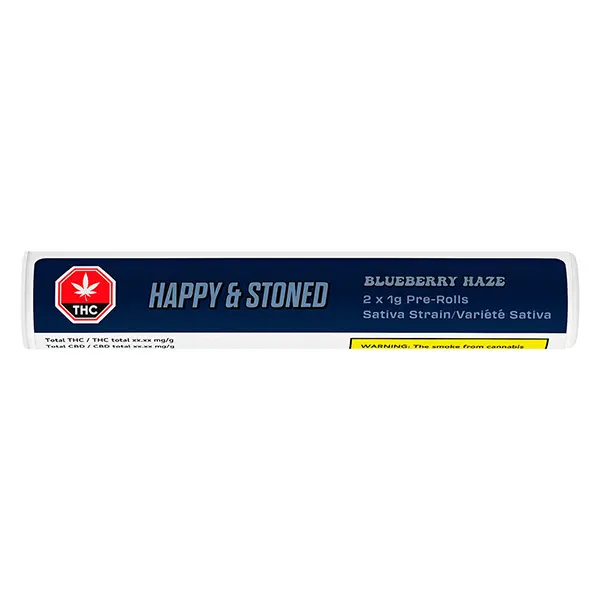 Image for Blueberry Haze Pre-Roll, cannabis pre-rolls by Happy & Stoned