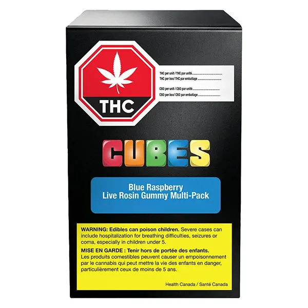 Image for Blue Raspberry Live Rosin Gummies, cannabis edibles by Cubes