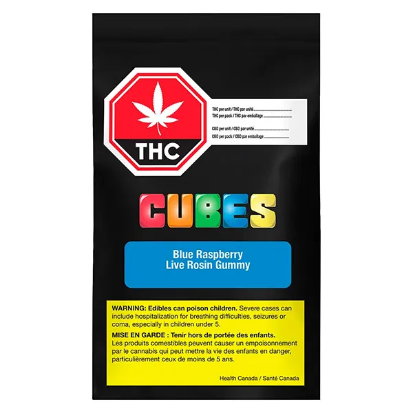 Image for Blue Raspberry Live Rosin Gummy, cannabis edibles by Cubes
