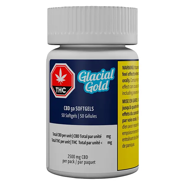 Image for CBD 50 Softgels, cannabis capsules, softgels by Glacial Gold