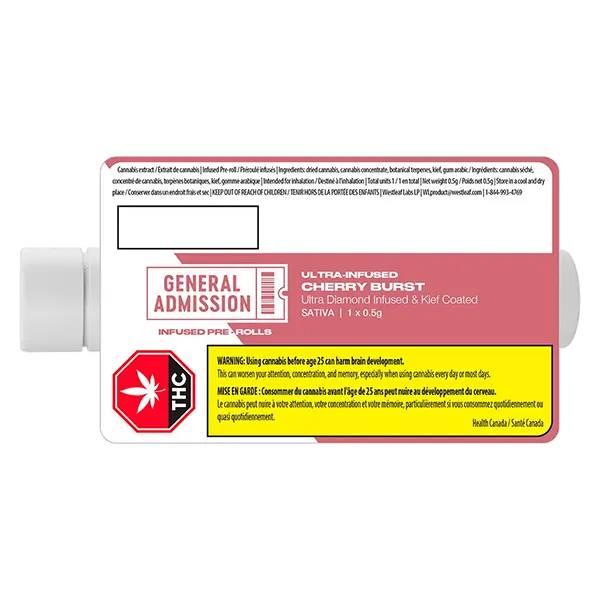 Image for Cherry Burst Diamond Infused Pre-Roll, cannabis pre-rolls by General Admission