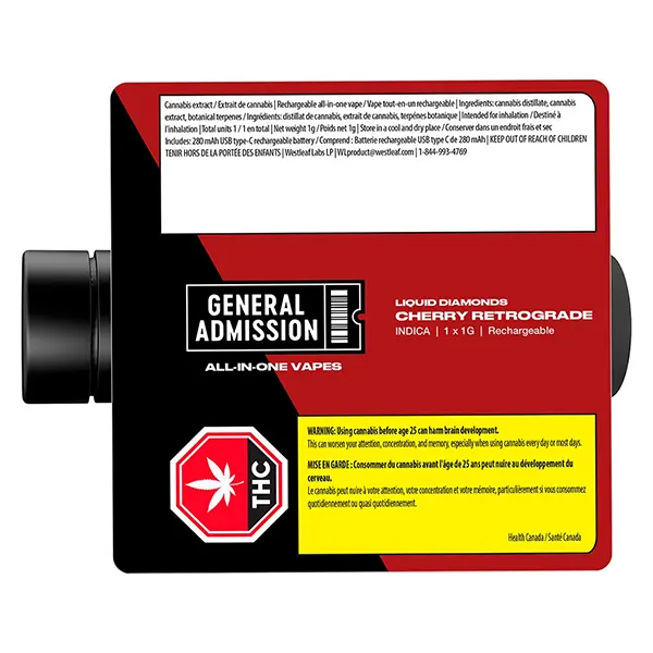 Cherry Retrograde Liquid Diamond All-In-One Vape (Vapes) by General Admission