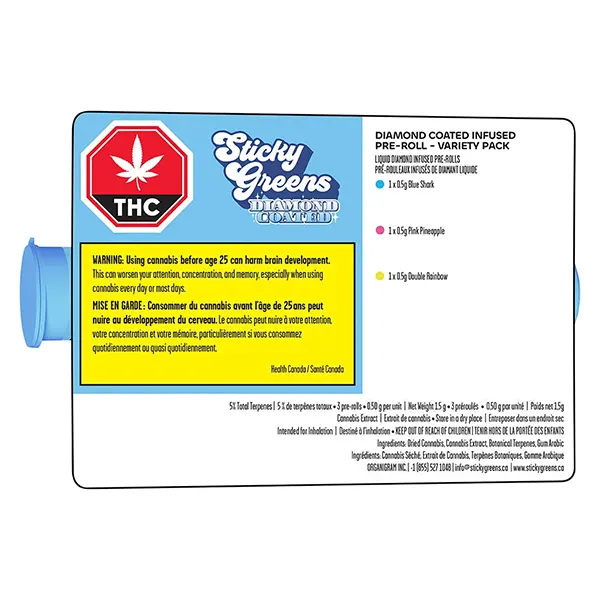 Image for Diamond Coated Infused Pre-Roll - Variety Pack, cannabis pre-rolls by Sticky Greens