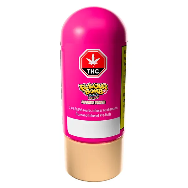 Image for Flavour Bomb 50 Atomic Peach Diamond Infused Pre-Rolls, cannabis pre-rolls by Nugz