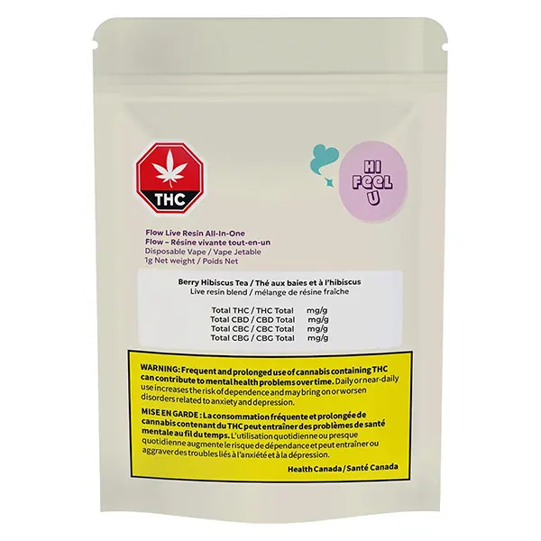 Image for Flow Live Resin All-In-One Berry Hibiscus Tea, cannabis vapes by hifeelu