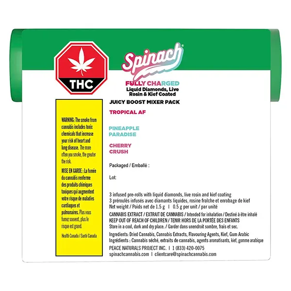 Image for Fully Charged Juicy Boost Mixer Pack Infused Pre-Roll, cannabis pre-rolls by Spinach