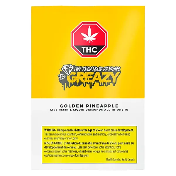 Image for Golden Pineapple Live Resin & Liquid Diamonds All-in-One, cannabis vapes by Greazy