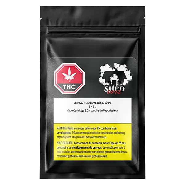 Image for Lemon Rush Live Resin Vape 510 Thread Cartridge, cannabis vapes by Shed Boyz