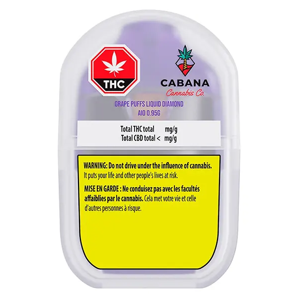 Image for Grape Puffs Liquid Diamond AIO, cannabis vapes by Cabana Cannabis Co.