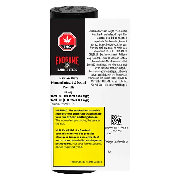 Image for Hard Hitters-Flawless Berry-Diamond Infused &Dusted Pre-Roll, cannabis pre-rolls by Endgame