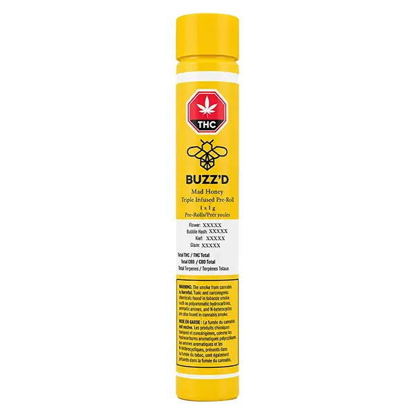 Image for Mad Honey : Triple Infused Pre-roll, cannabis pre-rolls by Buzz'd