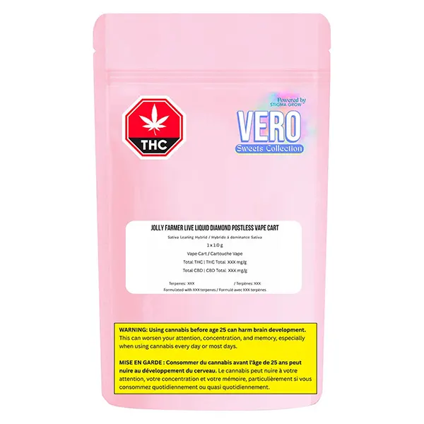 Image for Jolly Farmer Live Liquid Diamond POSTLE 510 Thread Cartridge, cannabis vapes by VERO