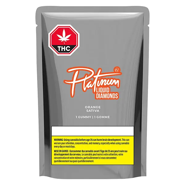 Image for Orange Sativa Liquid Diamond Gummy, cannabis edibles by Platinum