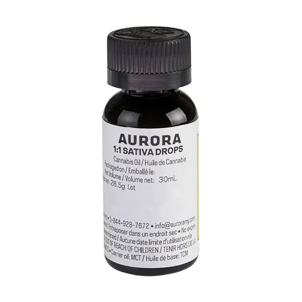 Product image for 1:1 Sativa Drops, Cannabis Extracts by Aurora