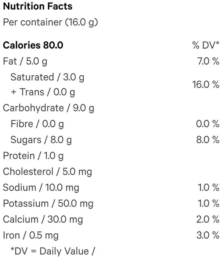 Balance Solid Milk Chocolate (Chocolates) Nutrition Table