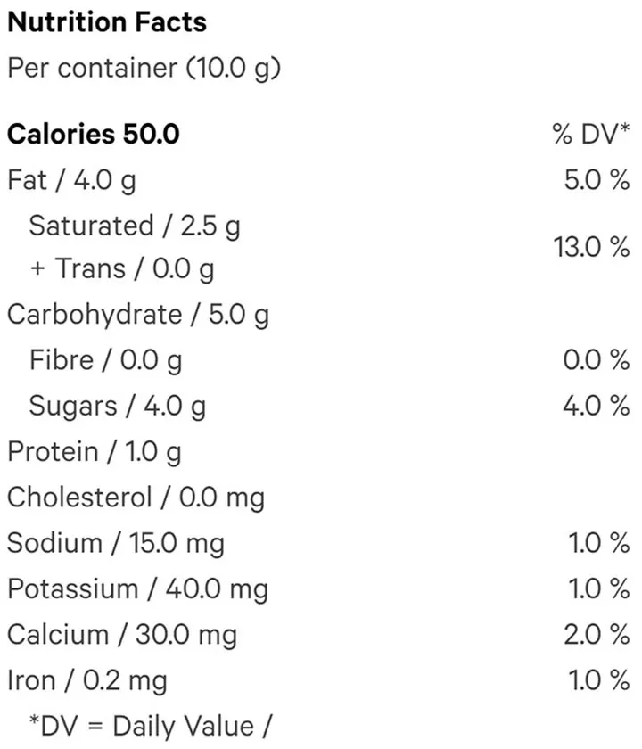 Salted Caramel Chocolate Square (Chocolates) Nutrition Table