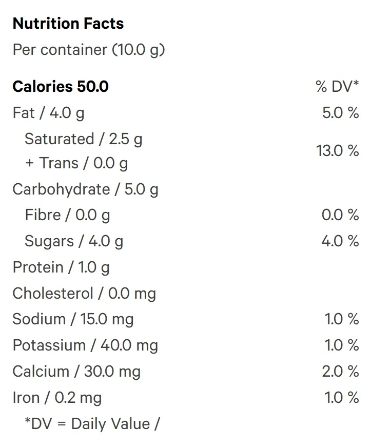 Salted Caramel Chocolate Square (Chocolates) Nutrition Table