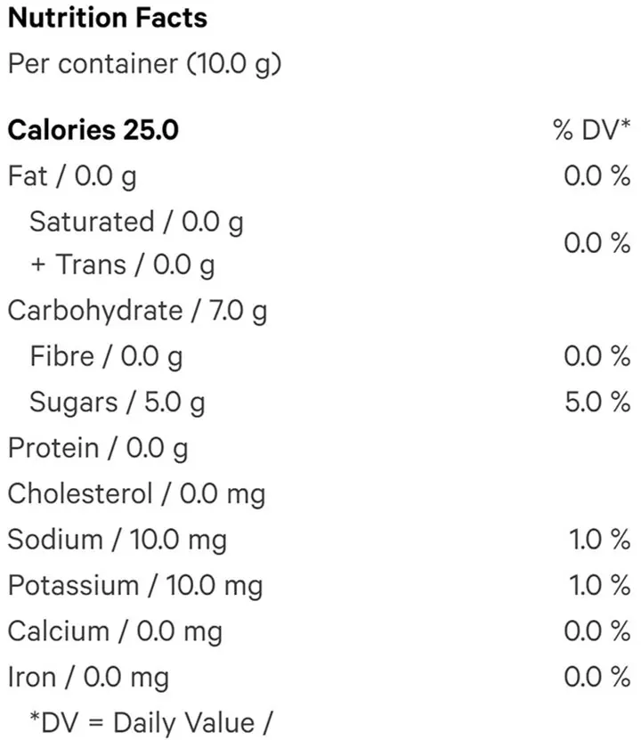 Raspberry Vanilla Soft Chews (2pc) (Gummies) Nutrition Table