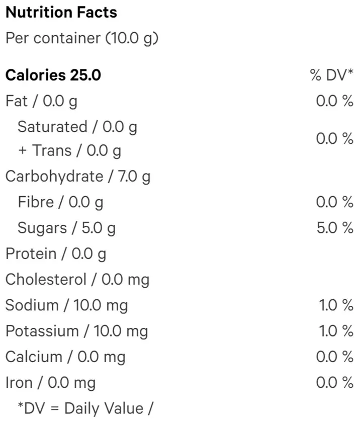 Pineapple Orange Soft Chews (2pc) (Gummies) Nutrition Table
