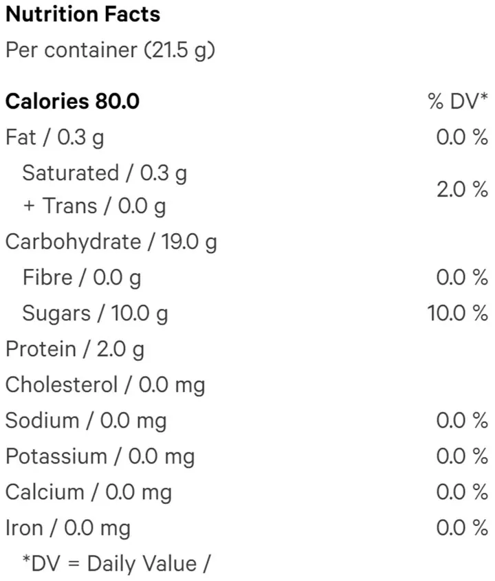 Pineapple Soft Chews (5pc) (Gummies) Nutrition Table