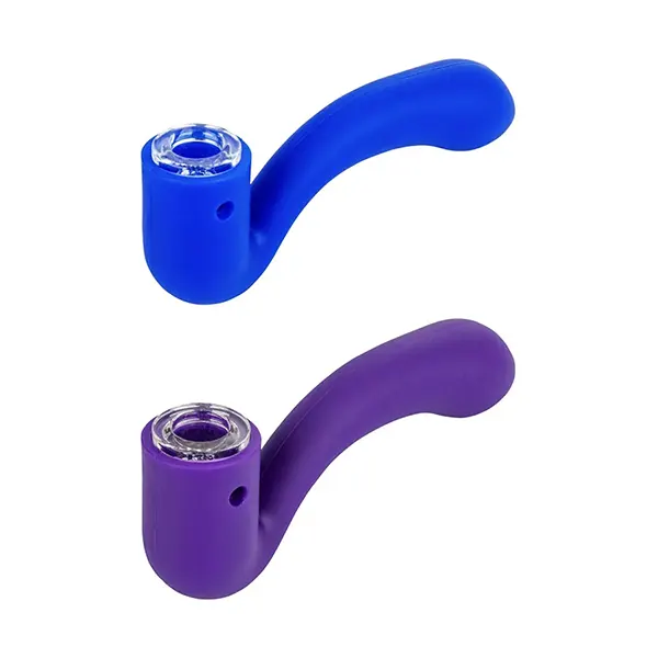 Image for Silicone Sherlock Hand Pipe /w Glass Bowl, cannabis all products by LIT Silicone