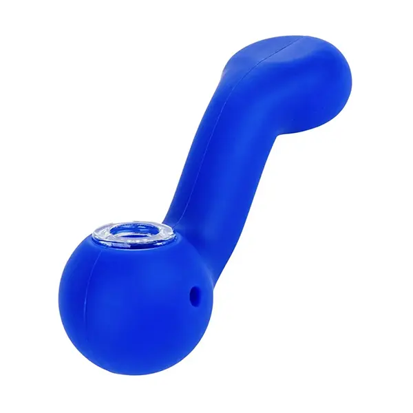 Image for Silicone Sherlock Flat MP Hand Pipe /w Glass Bowl, cannabis all categories by LIT Silicone