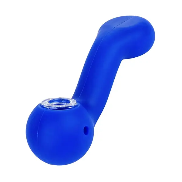 Silicone Sherlock Flat MP Hand Pipe /w Glass Bowl