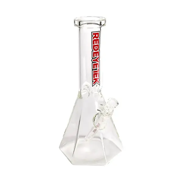 Glass Bong with Pyramid Base (12") (Bongs, Pipes, Rigs) by Red Eye Tek