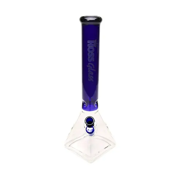 Pyramid Beaker Base /w Colour Top (16") (Bongs, Pipes, Rigs) by Hoss Glass