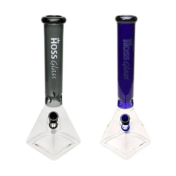 Pyramid Beaker Base /w Colour Top (16") (Bongs, Pipes, Rigs) by Hoss Glass