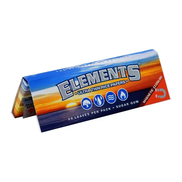 Thin Rice Rolling Papers /w Magnet Enclosure (Papers, Trays, Cones, Filters) by Elements