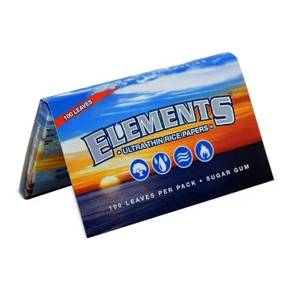 Thin Rice Rolling Papers (Papers, Trays, Cones, Filters) by Elements
