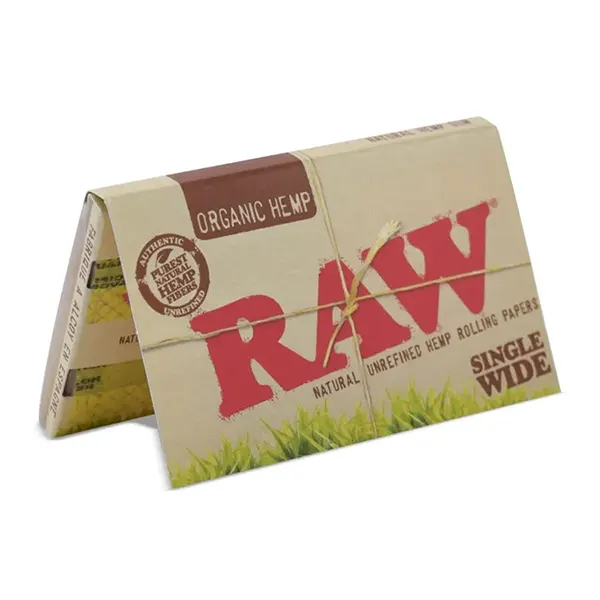 Image for Organic Hemp Single Wide Double Window, cannabis papers, trays, cones by Raw