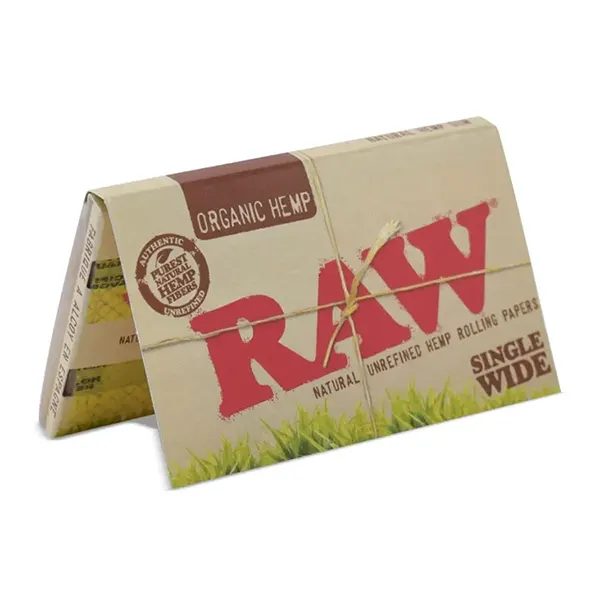 Image for Organic Hemp Rolling Papers Single Wide Double Window 1.25, cannabis rolling papers, cones by Raw