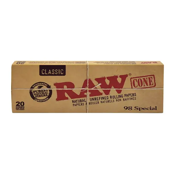 Natural Unrefined Hemp Pre-rolled Cones (Papers, Trays, Cones, Filters) by Raw