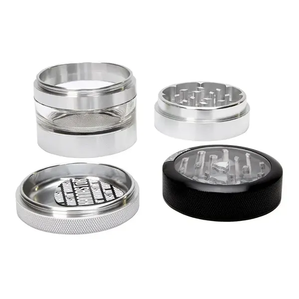 Clear Top & Jar Body Grinder 4-pc /w Screen (Grinders, Shredders) by Kannastor