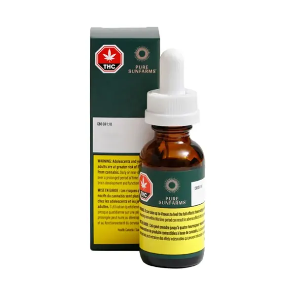 Image for Pure Sun CBD Oil 1:10, cannabis bottled oils by Pure Sunfarms