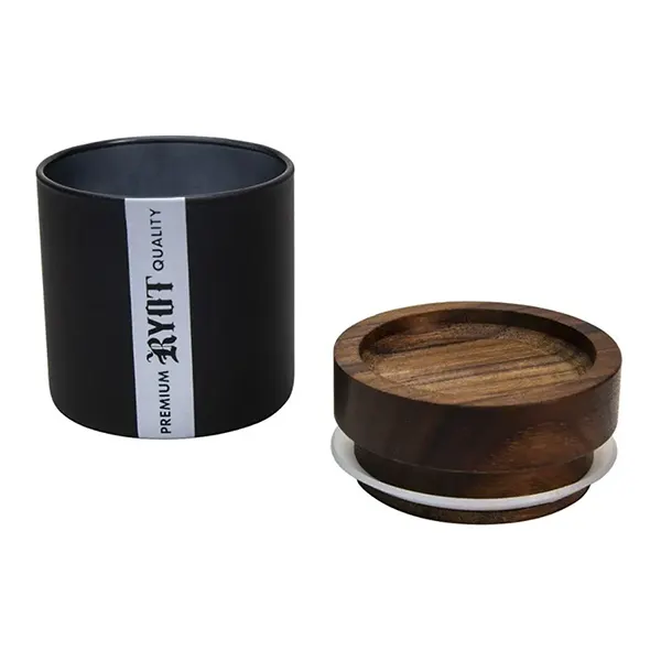 Image for Glass Jar with Wooden Tray Lid, cannabis all products by RYOT
