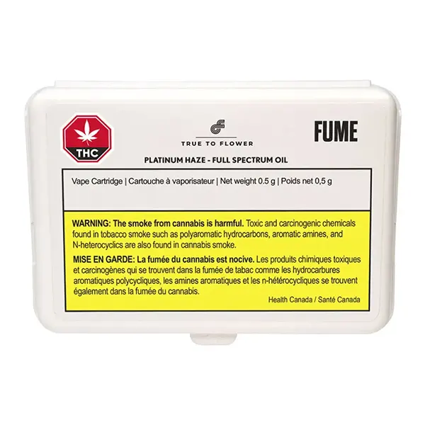 Image for Platinum Haze Full Spectrum Oil 510 Thread Cartridge, cannabis all products by Fume True To Flower