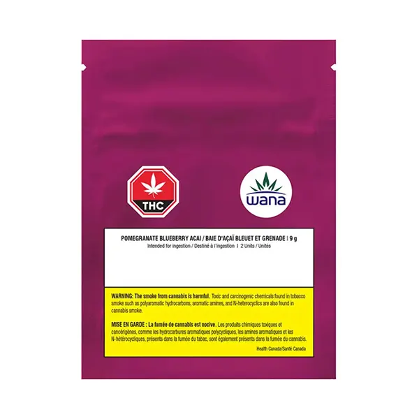 Image for Pomegranate Blueberry Acai 5:1 Sour Soft Chews, cannabis all categories by Wana Brands